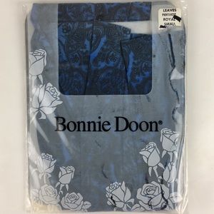 Vintage Bonnie Doon Nylons Blue Leaves Small